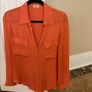 L’Agence Orange Silk Blouse